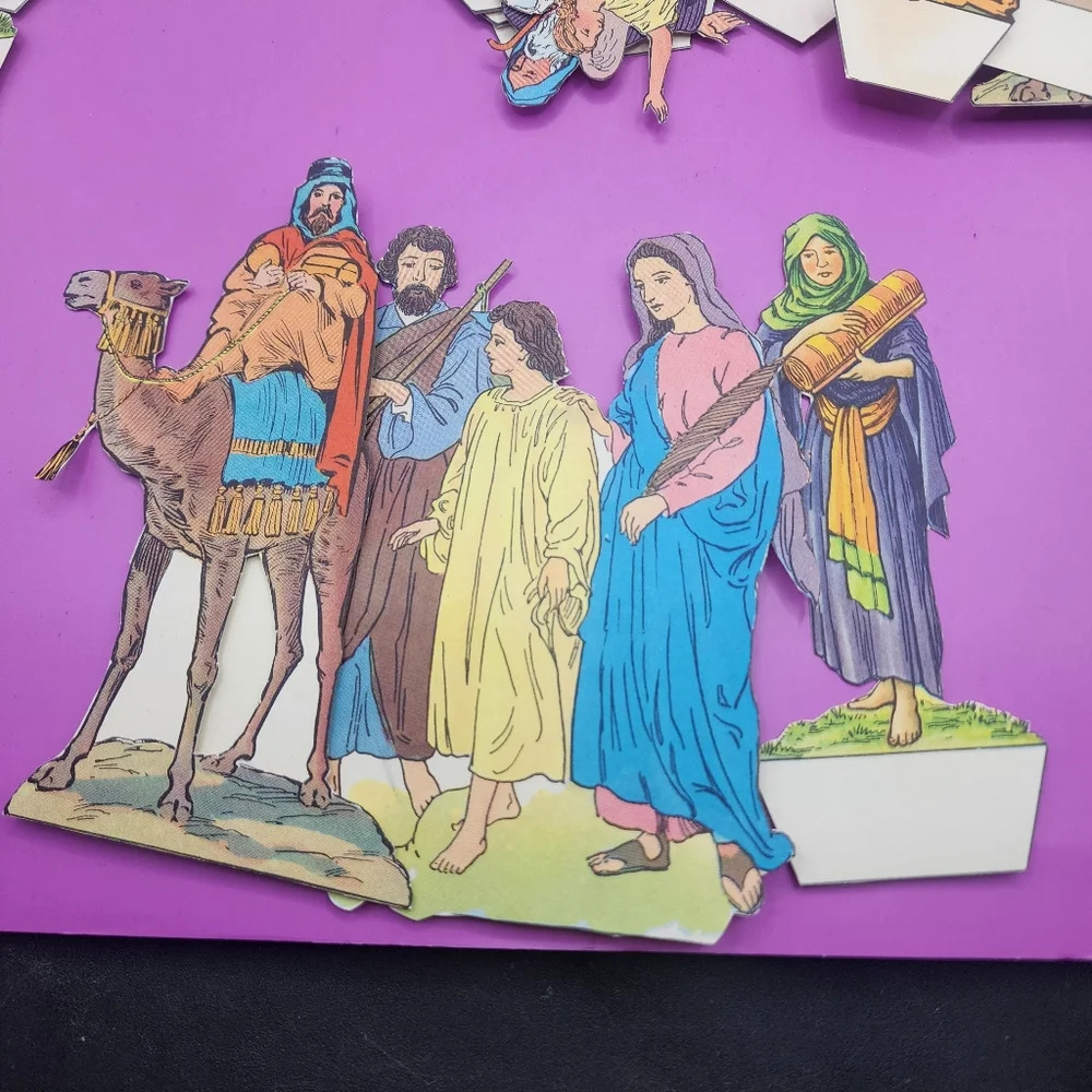 Vintage Bible Card Stock Paper Cut Out Stand Ups Story Tell Teaching - Large Lot - Picture 7 of 12